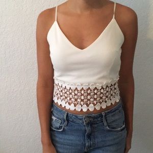 White crochet crop top